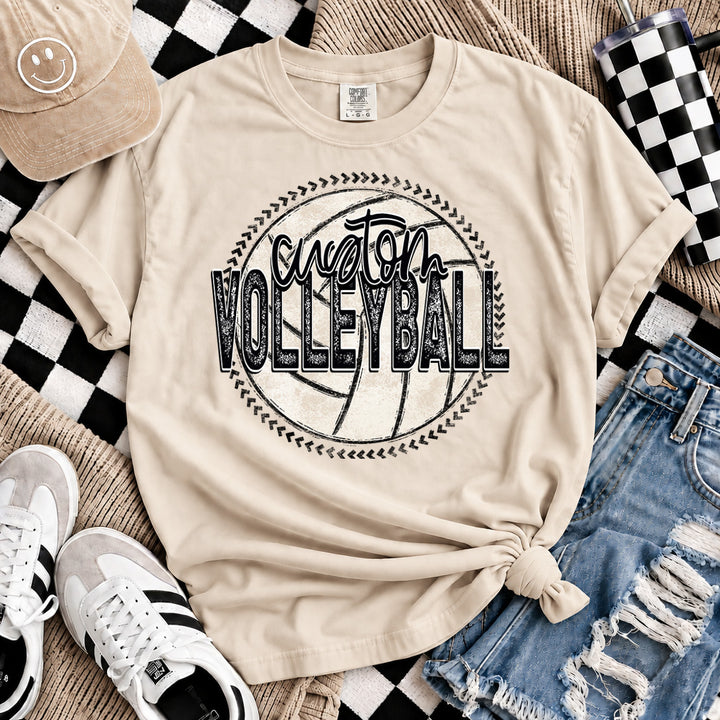 Custom Grunge Circle volleyball DTF transfer mockup