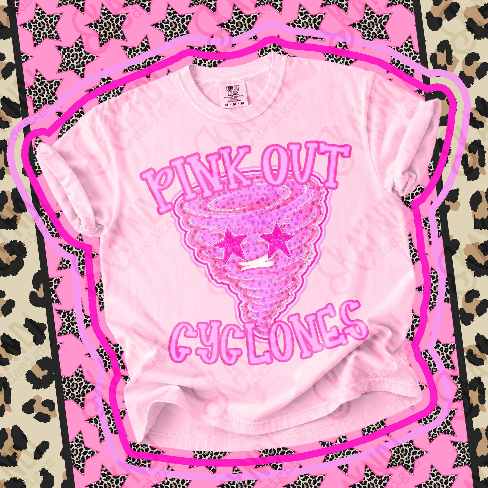 Pink Out Mascots Cyclones mockup