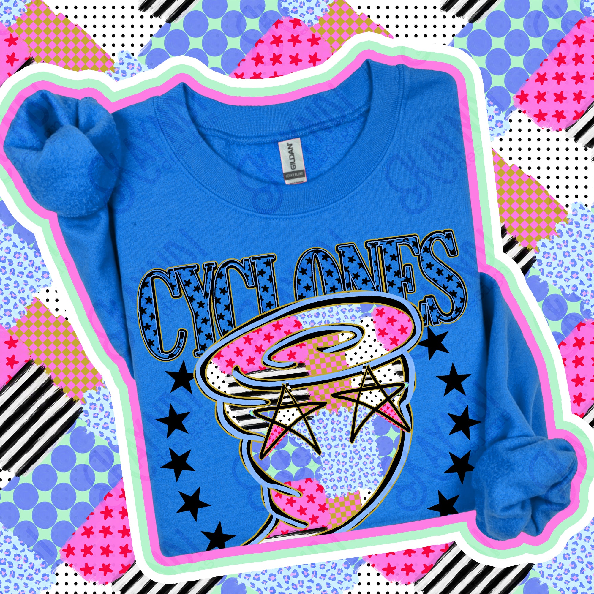 Patchwork Varsity Stars Mascots Cyclones design