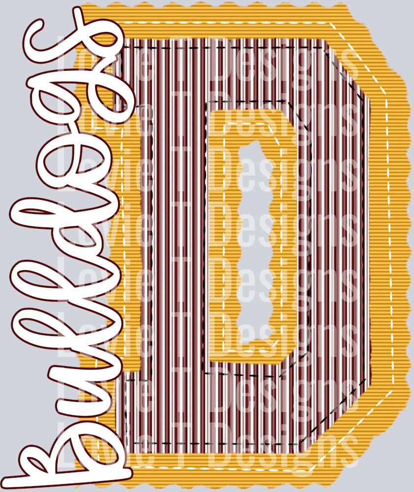 D BULLDOGS YELLOW BASE AND MAROON TOP PREPSTER