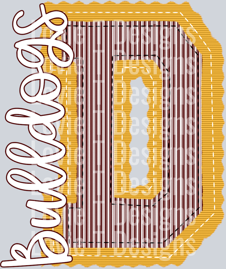 D BULLDOGS YELLOW BASE AND MAROON TOP PREPSTER