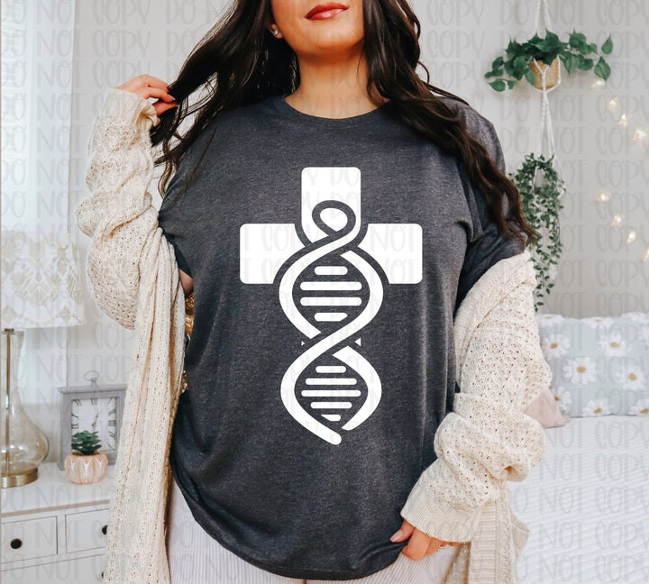 DADDY'S DNA CROSS   WHITE