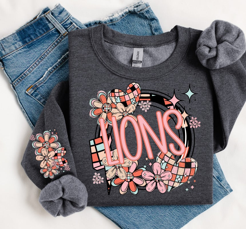 Daisy Heart Names Lions DTF transfer design – image 1