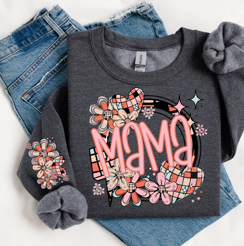 Daisy Heart Names Mama DTF transfer design – image 1