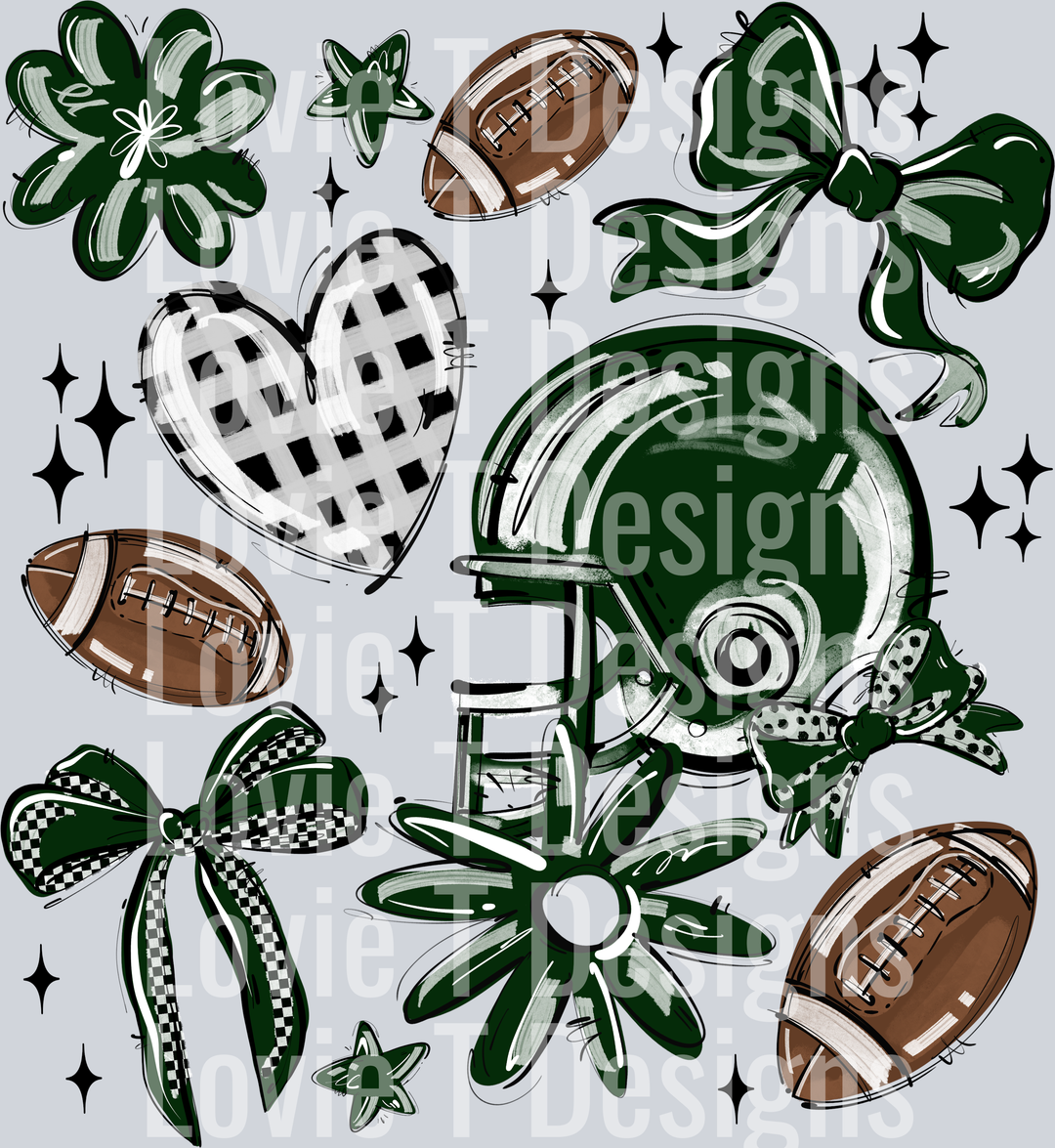 DARK GREEN PLAY BALL FOOTBALL COLLAGE