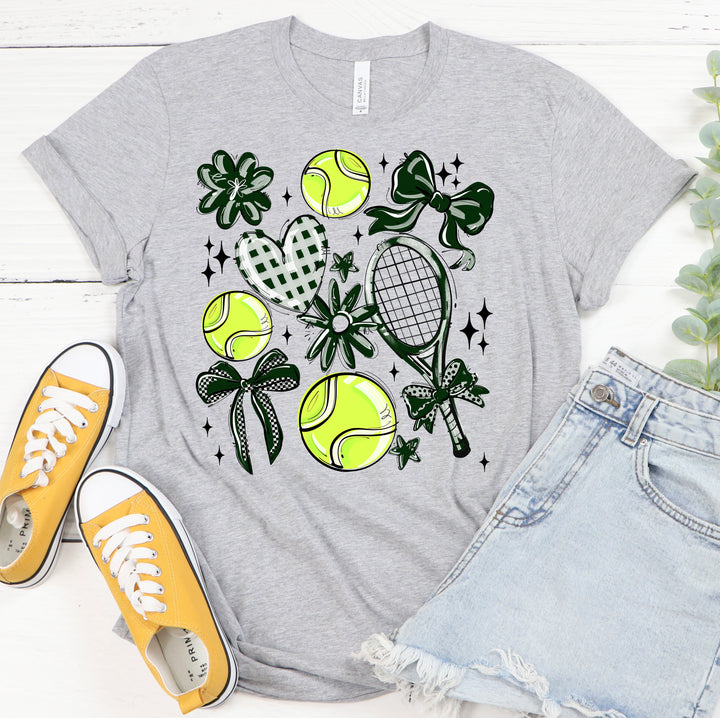DARK GREEN PLAY BALL TENNIS COLLAGE