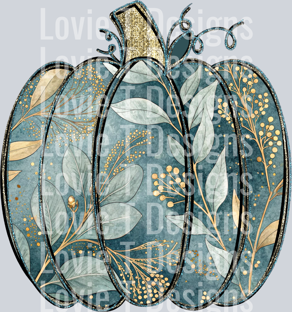 Dark Turquoise Gold Pumpkin