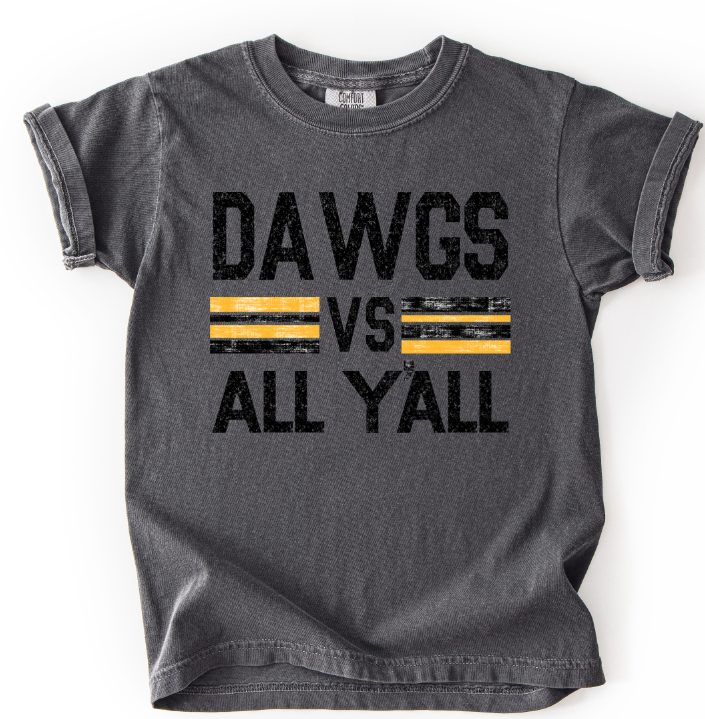 DAWGS VS ALL YALL BLACK AND YELLOW GOLD