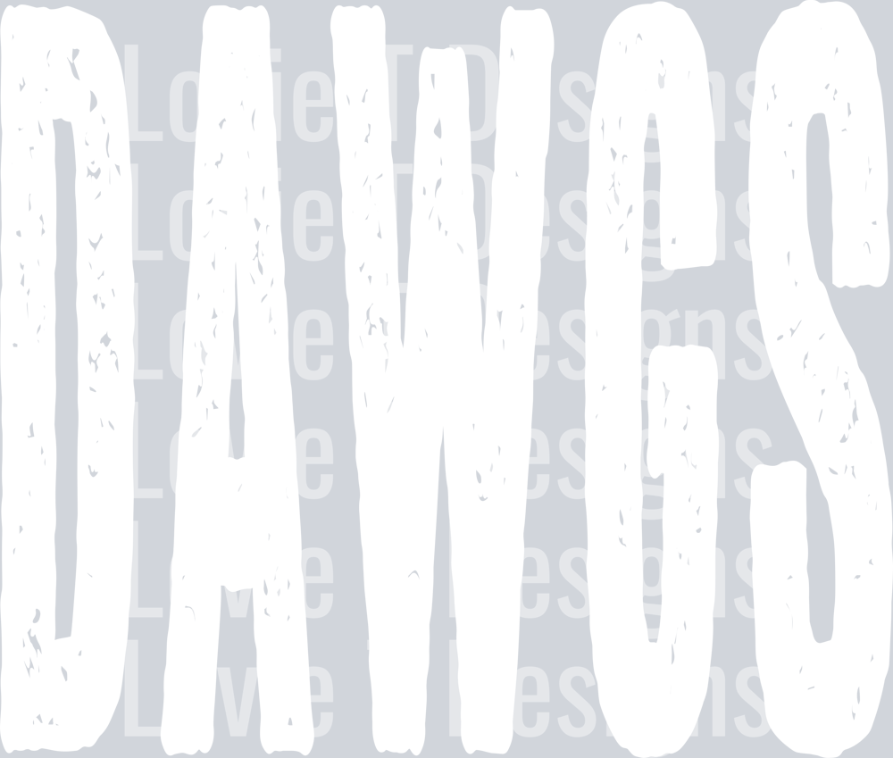DAWGS WHITE OVERSIZED GRUNGE MASCOT