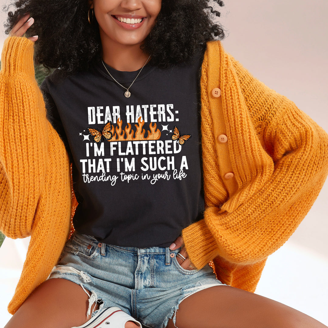 DEAR HATERS WHITE TEXT