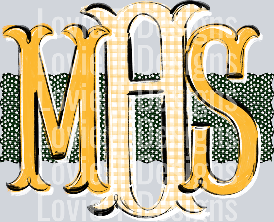 DEBUTANTE DARK GREEN RIBBON YELLOW GOLD LETTERS