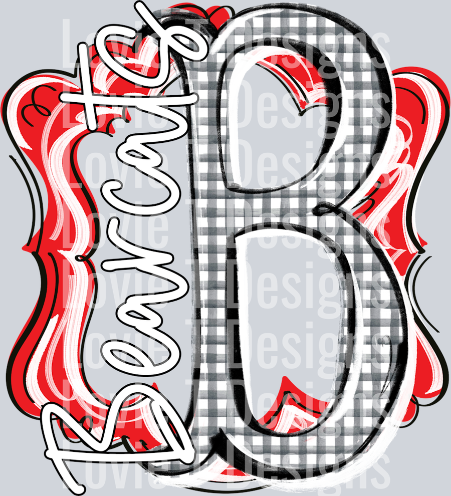 DEBUTANTE RED FRAME BLACK GINGHAM B BEARCATS