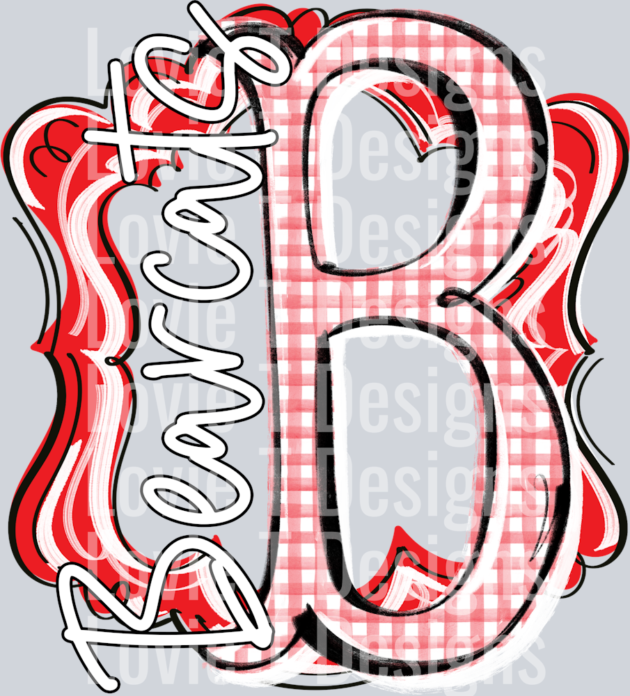 DEBUTANTE RED FRAME RED GINGHAM B BEARCATS