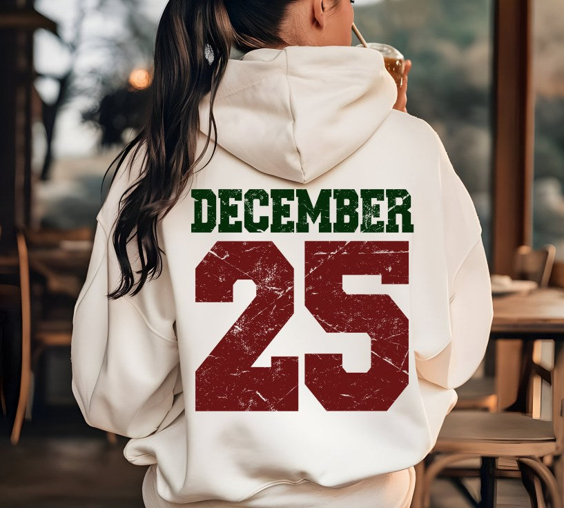 December 25 Dark Green and Red DTF transfer design – image 1