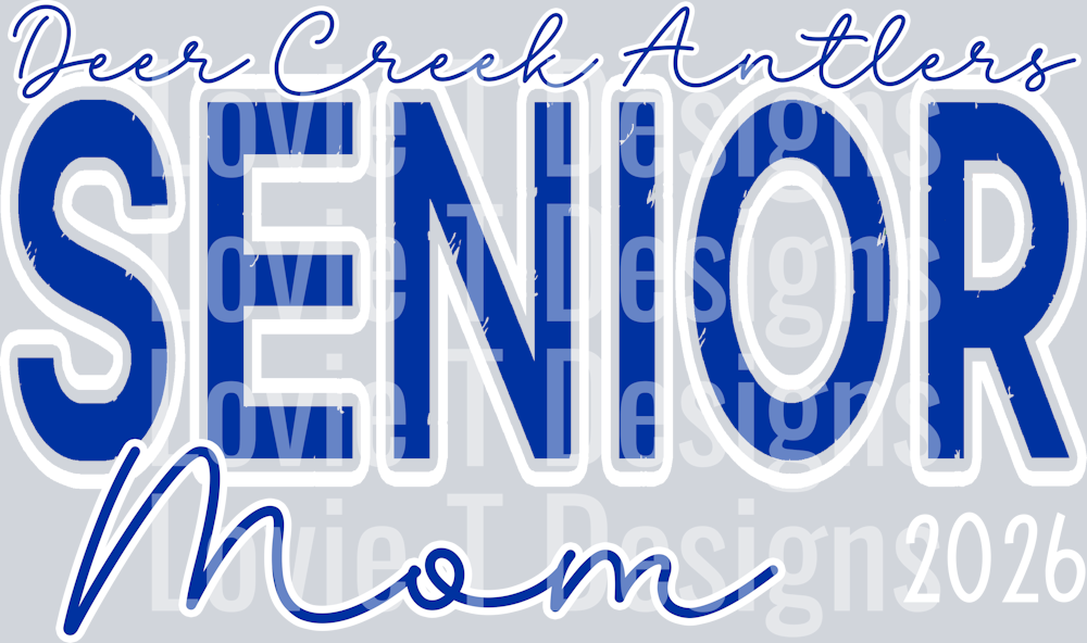 DEER CREEK ANTLERS SENIOR MOM 2026 BLUE AND WHITE