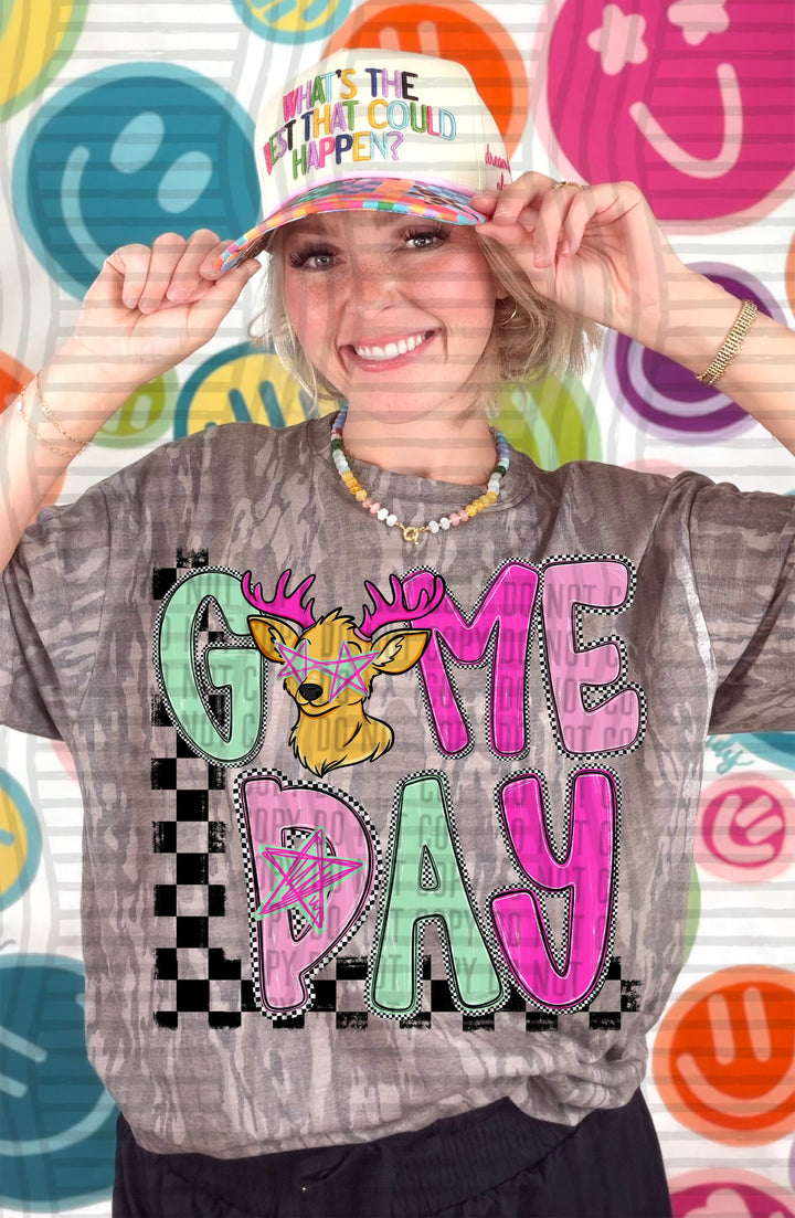 Deers Game Day Starry Eyes mascot DTF transfer