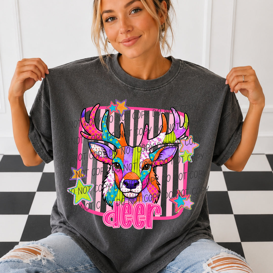 Deer Funky Fresh mascot DTF transfer