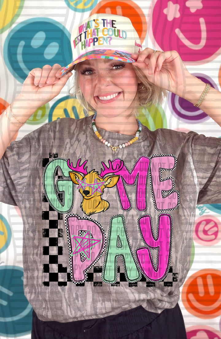 Deer Park Game Day Starry Eyes mascot DTF transfer