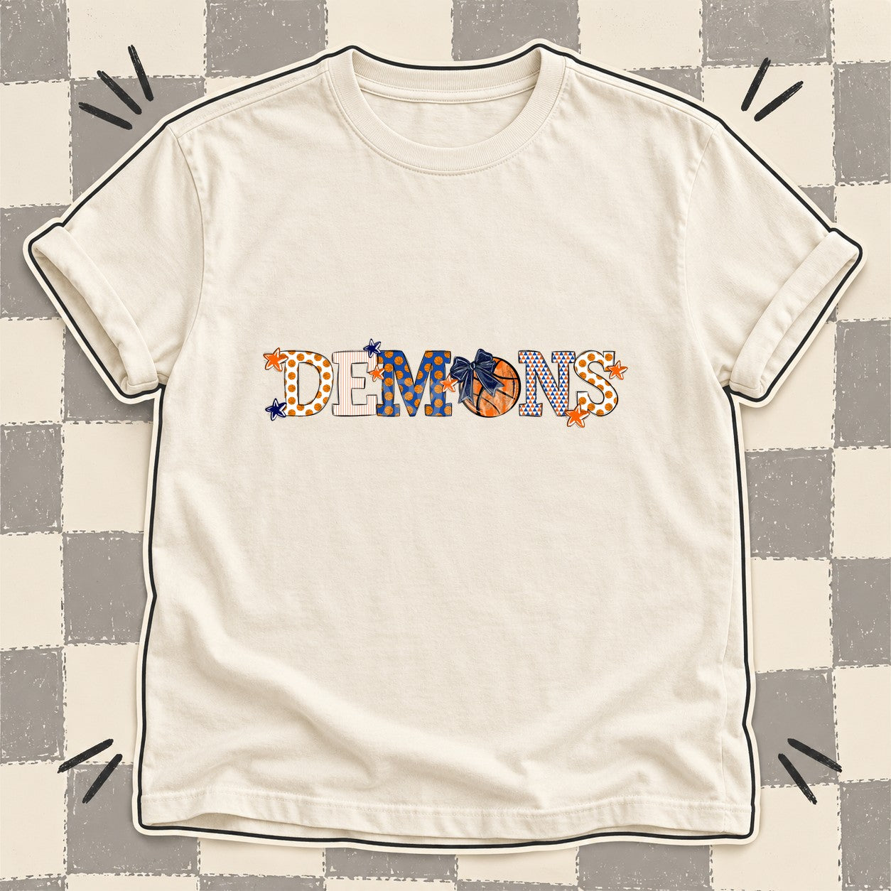 Mixed Doodle Basketball Mascots – Court Classic Demons design