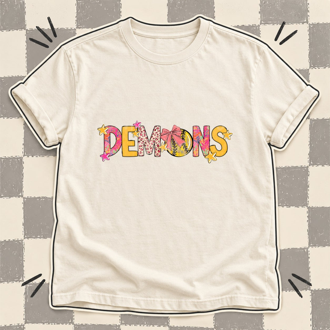 Demons Mixed Doodle Softball Mascots – Softball Brights DTF transfer mockup
