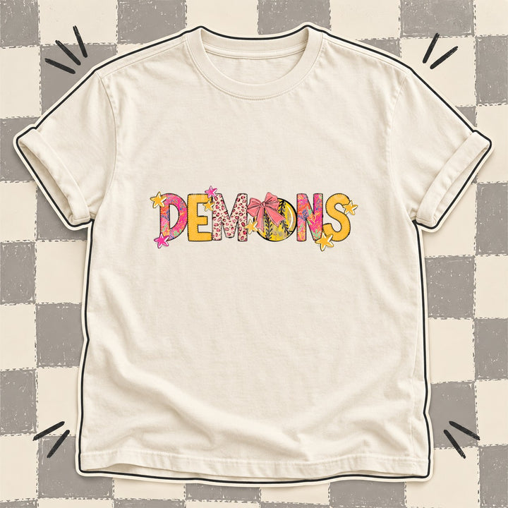 Demons Mixed Doodle Softball Mascots – Softball Brights DTF transfer mockup