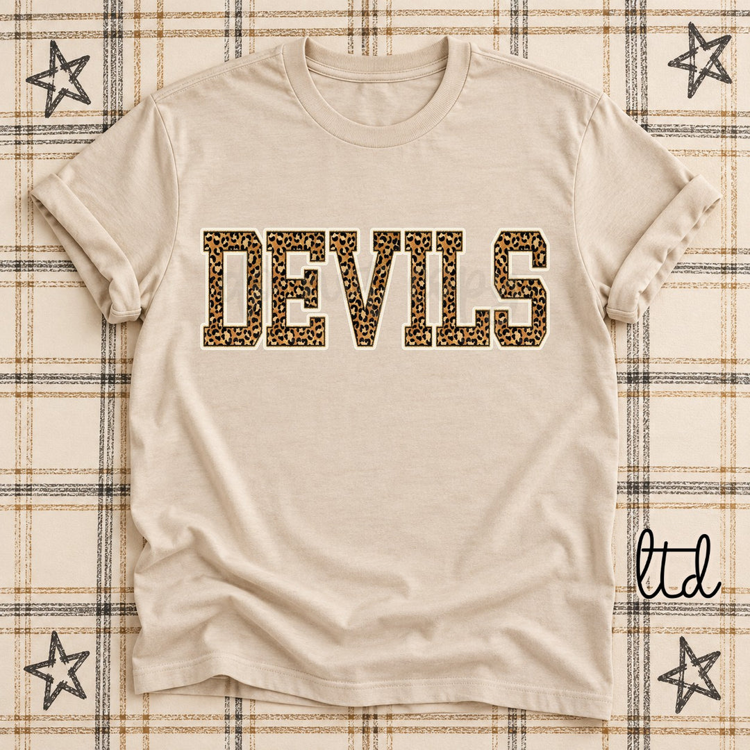Devils Dark Leopard Mascots DTF transfer mockup