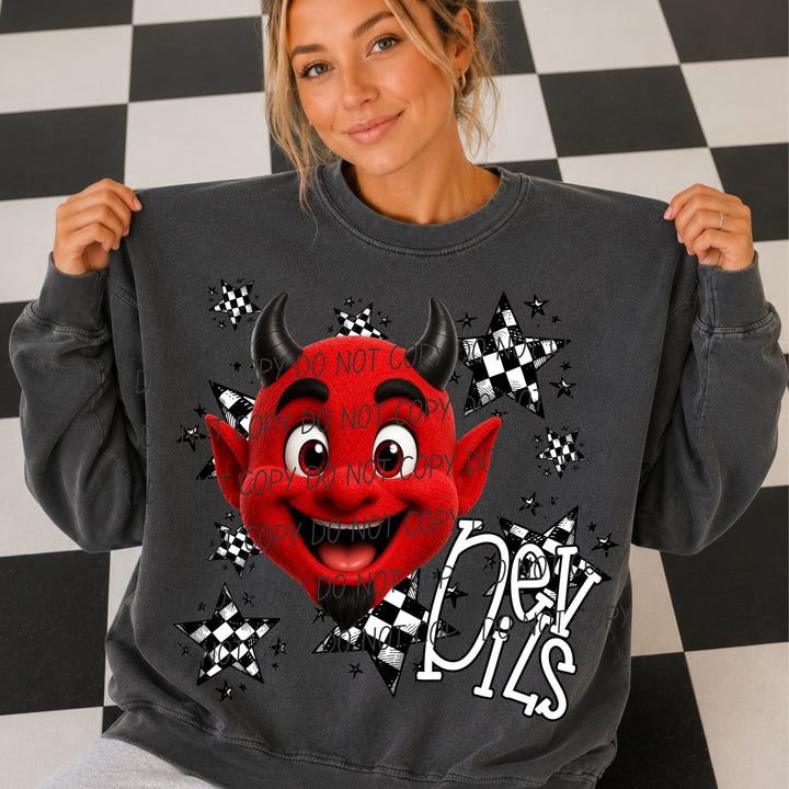 Devils Big Mascot Energy mascot DTF transfer