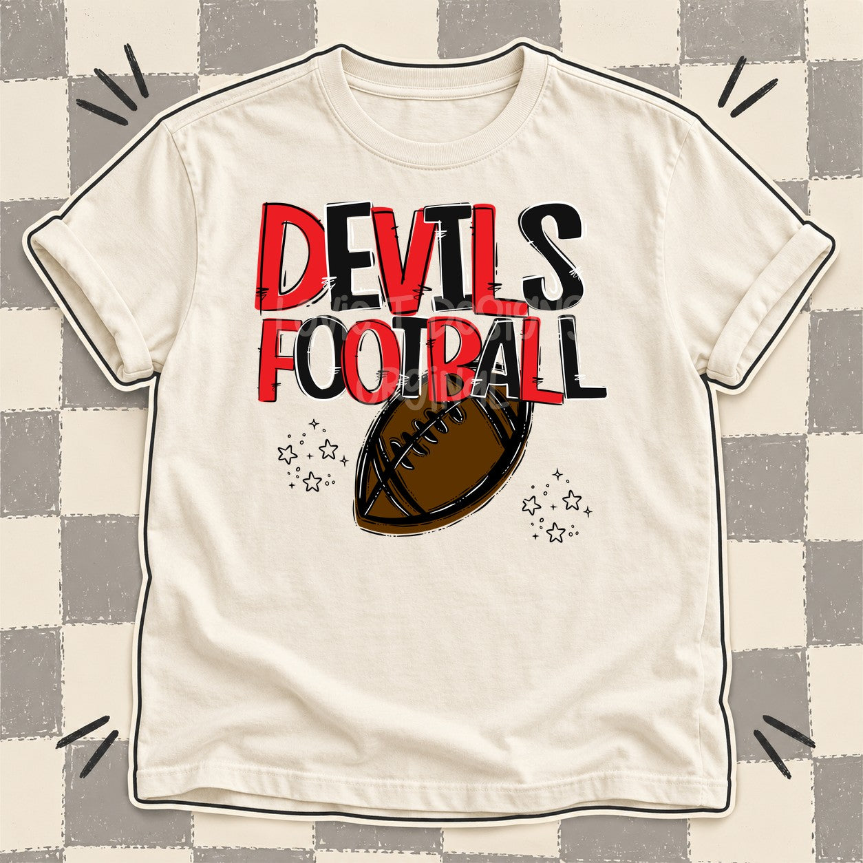 Team Go Football Mascots Devils Red Black design