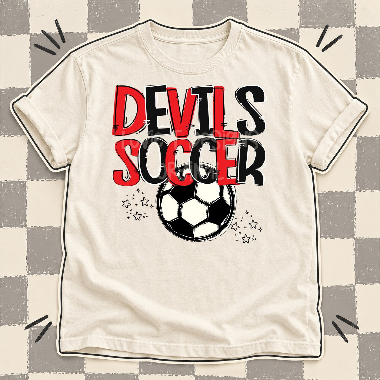 Team Go Soccer Mascots Devils Red Black design