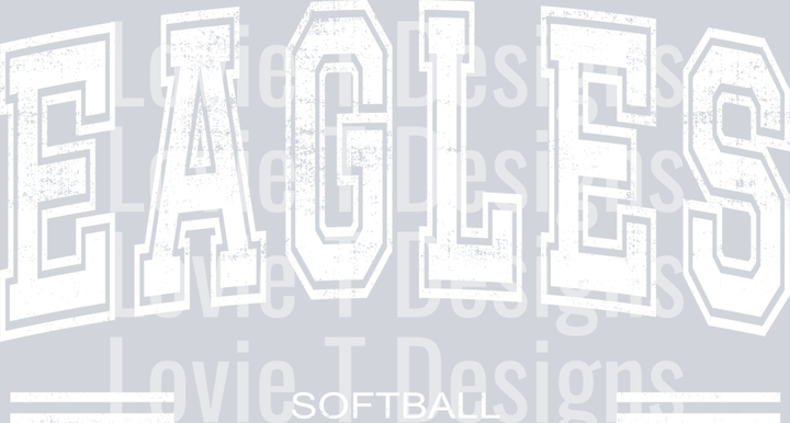 Distressed Varsity EAGLES SOFTBALL