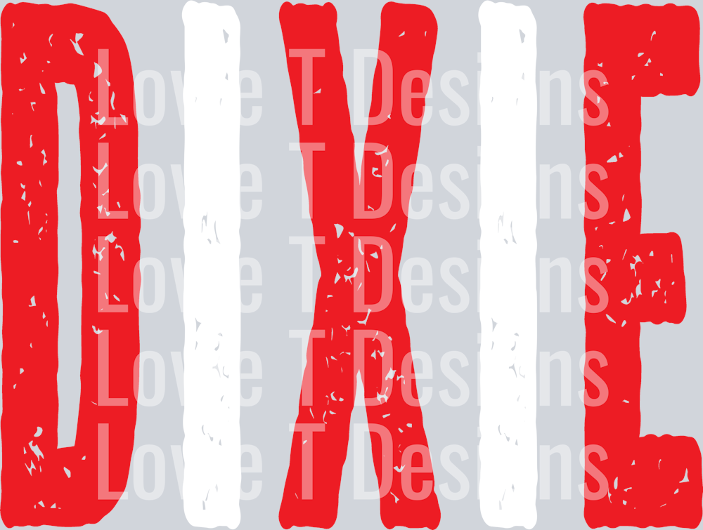 DIXIE RED AND WHITE OVERSIZED GRUNGE MASCOT