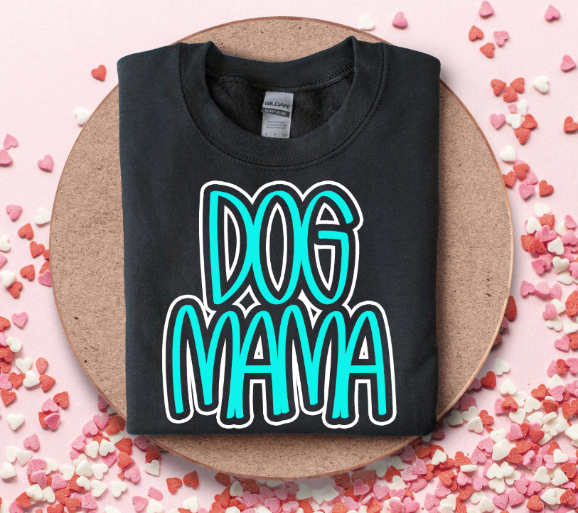 Dog Mama Blue DTF transfer design