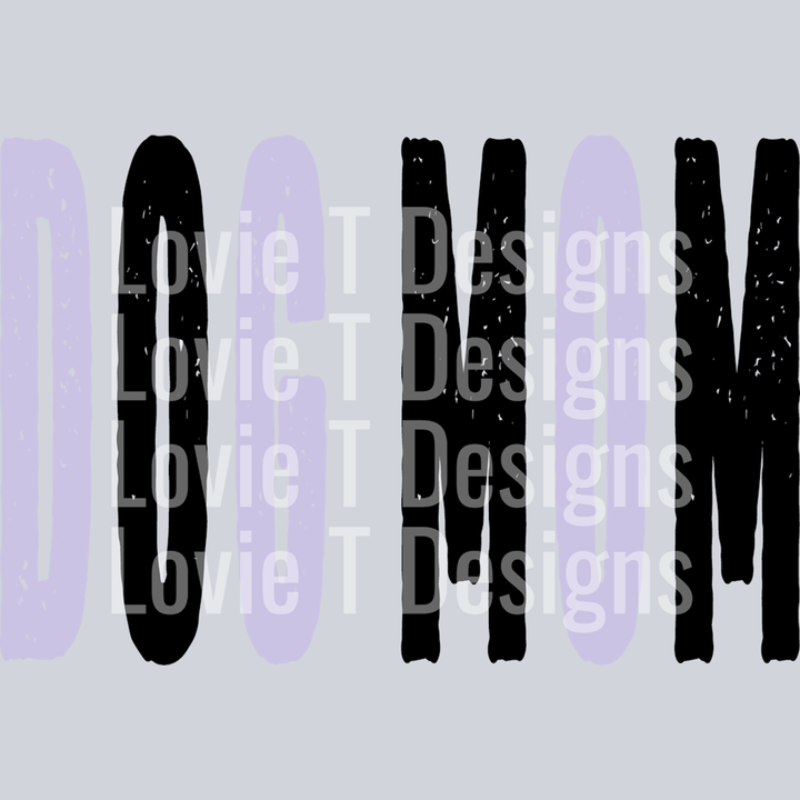 Dog Mom Black and Light Purple Grunge Mascot – DTF Transfer – product image