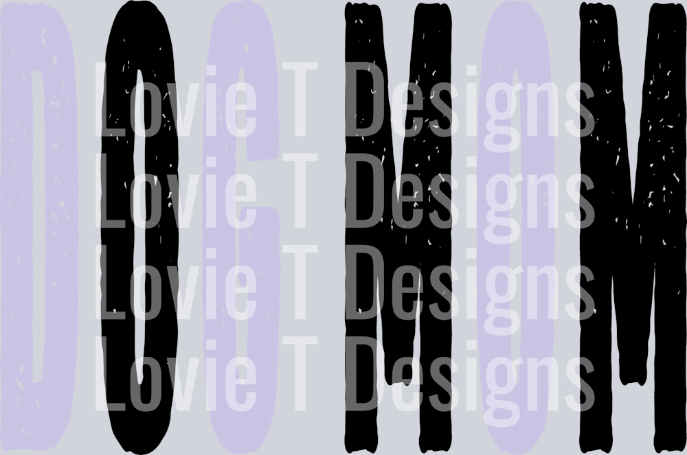 DOG MOM BLACK AND LIGHT PURPLE CBC3E3 GRUNGE MASCOT