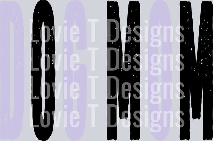 DOG MOM BLACK AND LIGHT PURPLE CBC3E3 GRUNGE MASCOT