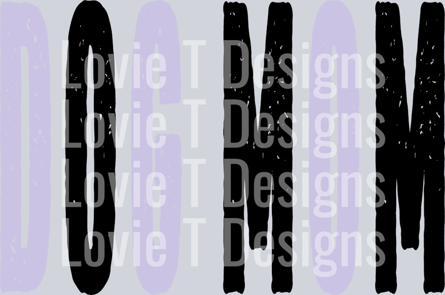DOG MOM BLACK AND LIGHT PURPLE CBC3E3 GRUNGE MASCOT
