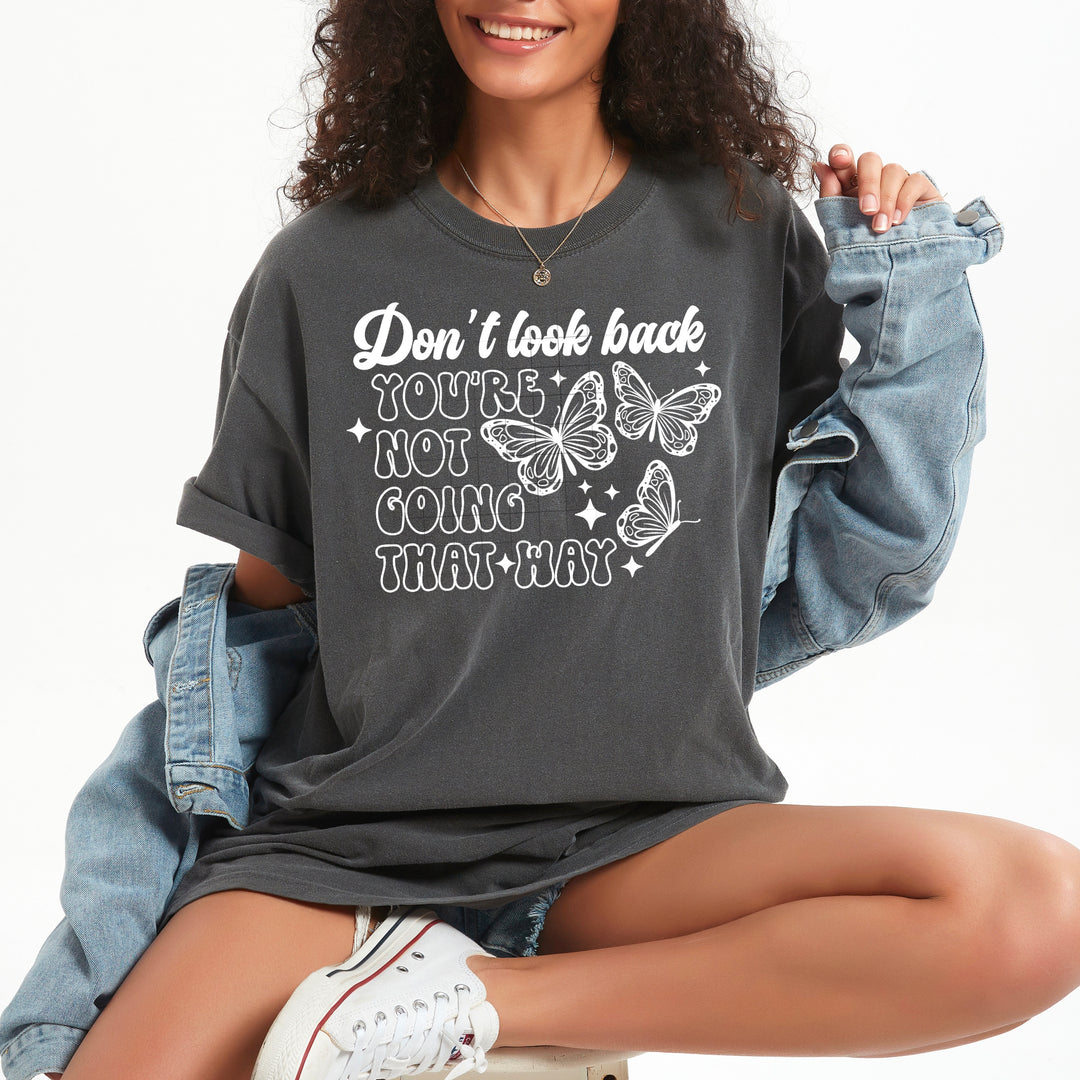 Don't Look Back Single Color White DTF transfer design – image 1