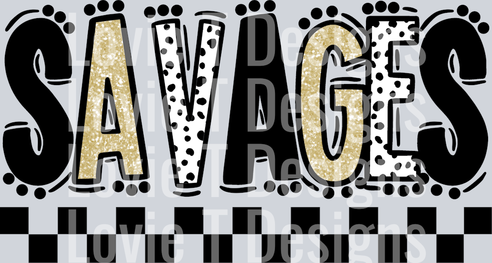 DOODLE DOT MASCOT SAVEAGES VEGAS GOLD
