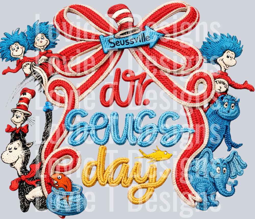 DR SEUSS DAY FAUX EMBROIDERY