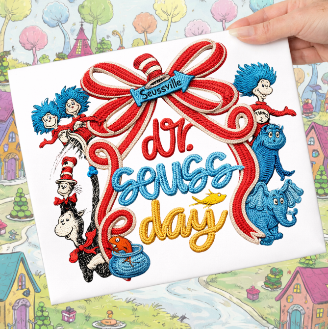 DR SEUSS DAY FAUX EMBROIDERY
