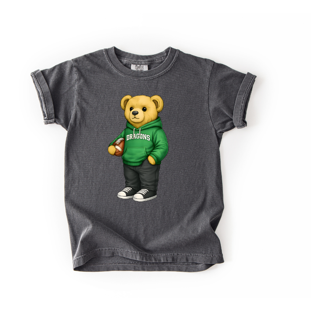 Dragons Football Bear Green Hoodie – DTF Transfer – product image