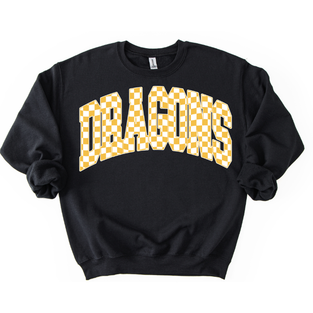 Dragons Yellow Checkers – DTF Transfer – product image