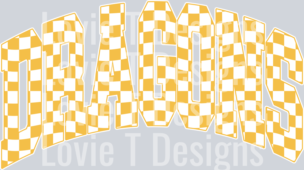 DRAGONS YELLOW CHECKERS