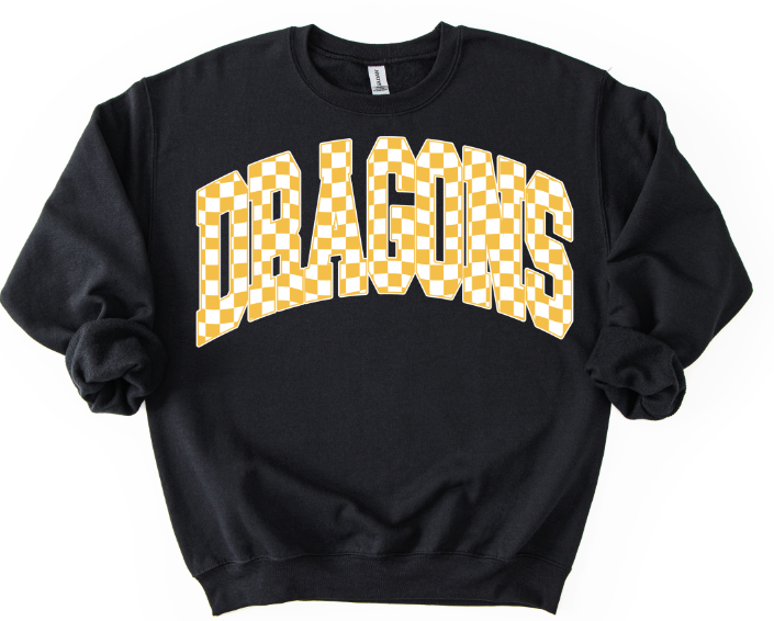 Dragons Yellow Checkers DTF transfer design – image 1