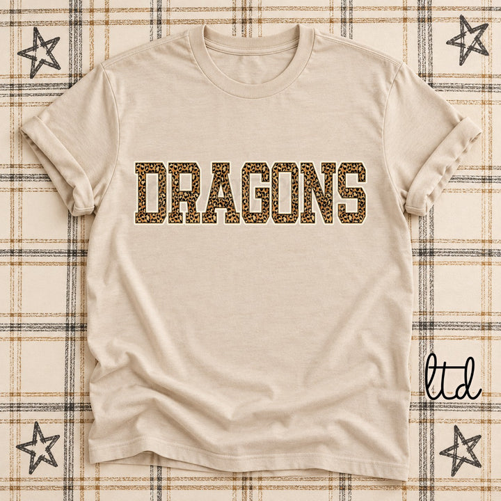 Dragons Dark Leopard Mascots DTF transfer mockup