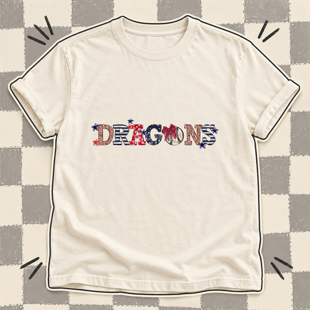 Mixed Doodle Baseball Mascots – Ballpark Classic Dragons design