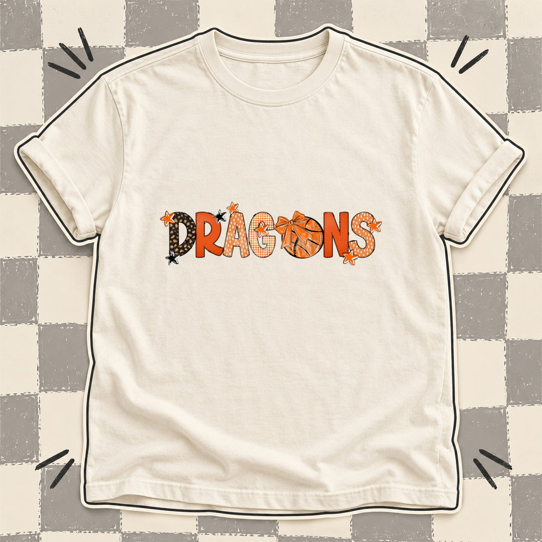 Dragons Mixed Doodle Basketball Mascots – Leopard Court DTF transfer mockup