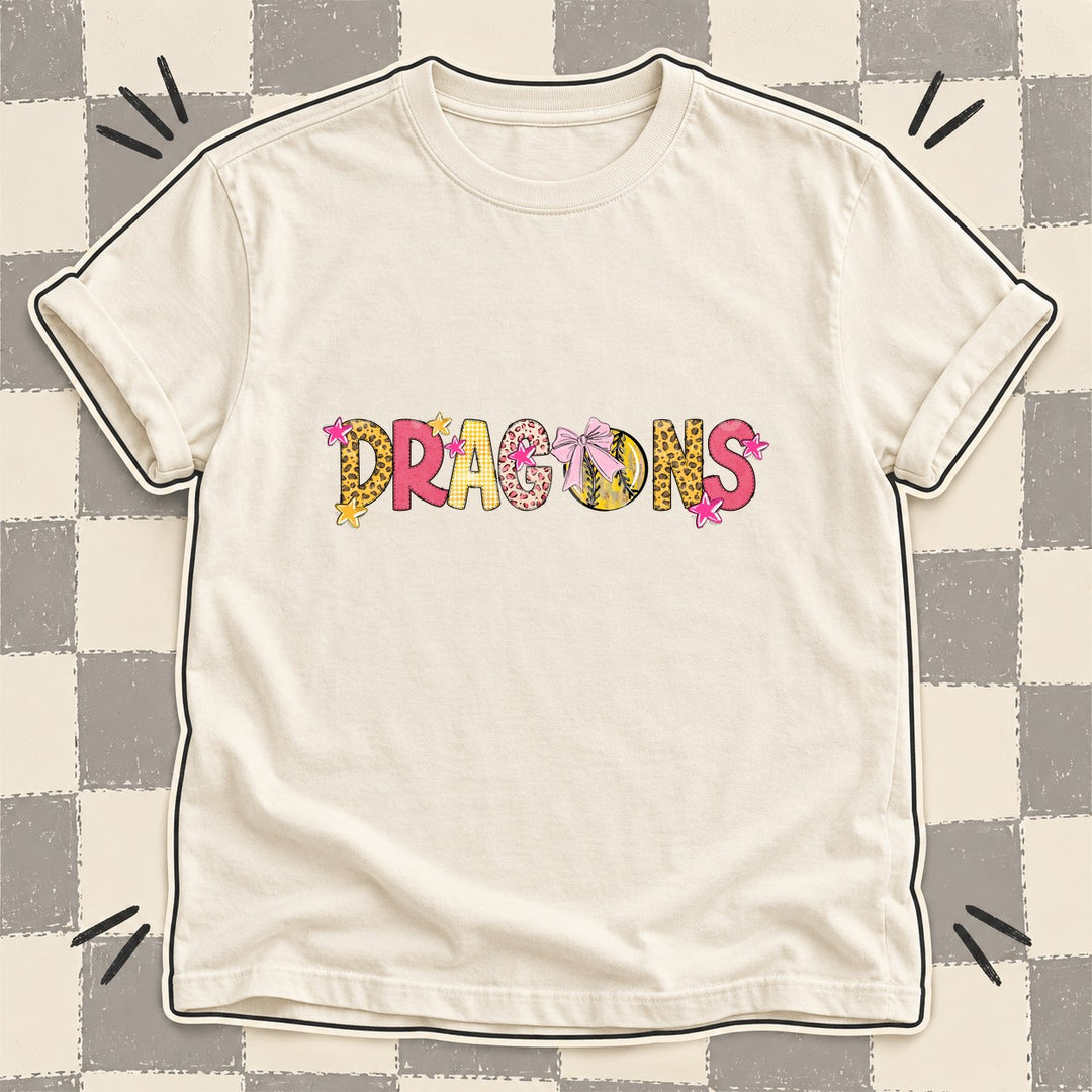 Dragons Mixed Doodle Softball Mascots – Sunshine Leopard DTF transfer mockup