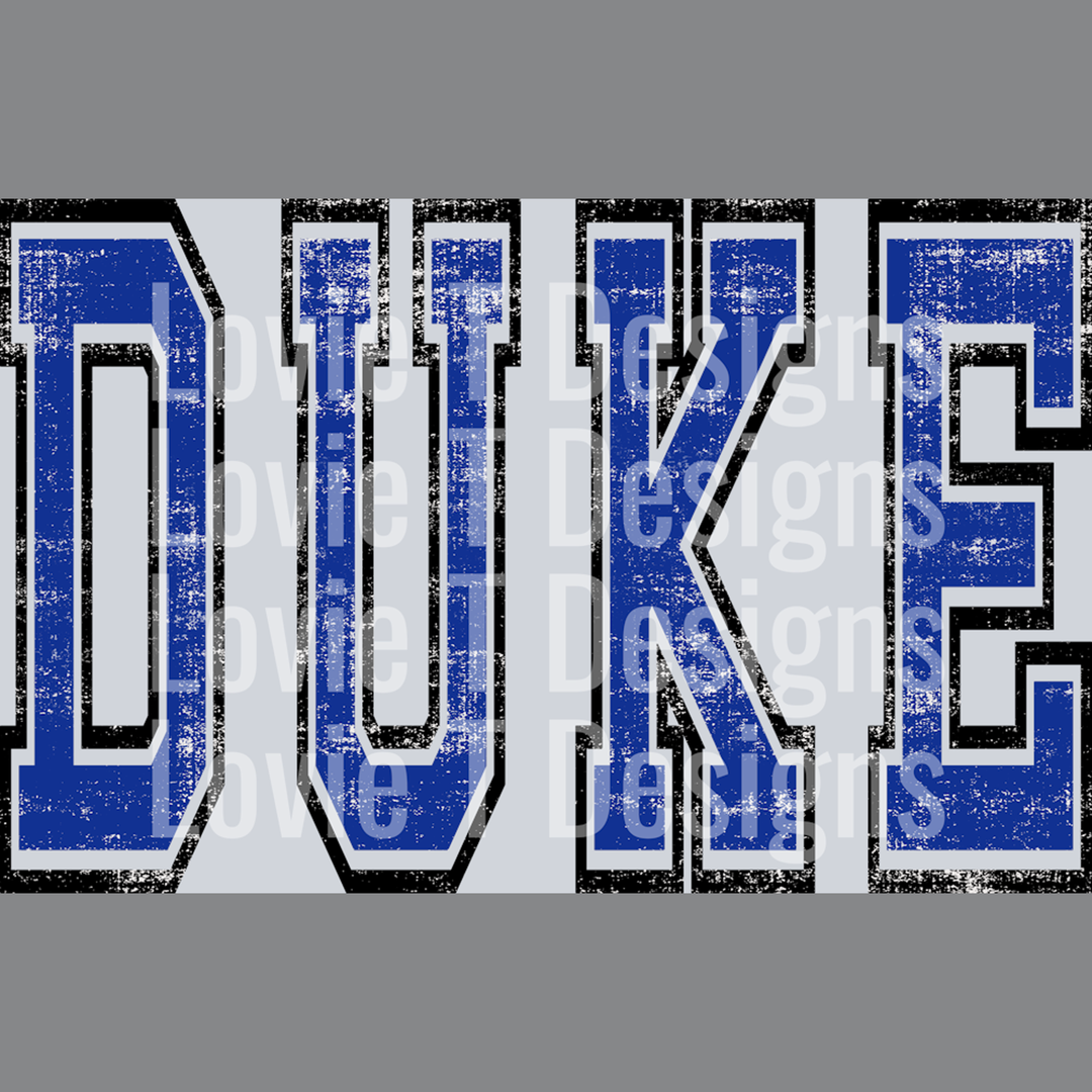 Dule Royal and Black Varsity Grunge Mascot – DTF Transfer – product image