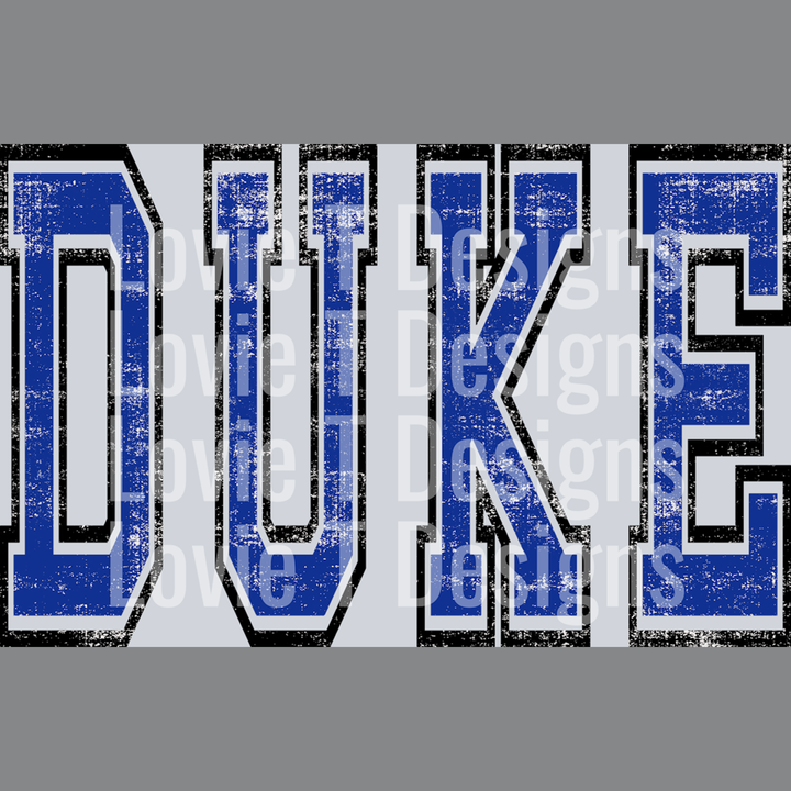 Dule Royal and Black Varsity Grunge Mascot – DTF Transfer – product image